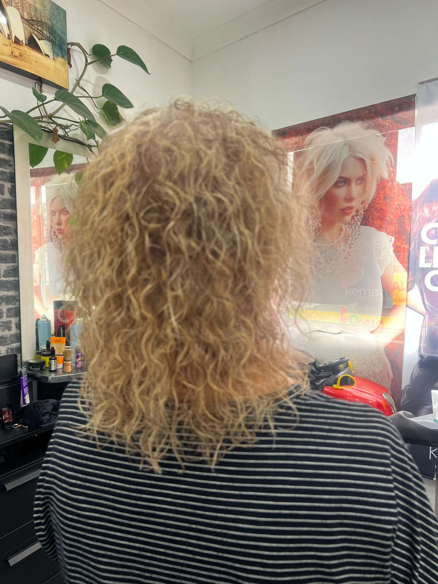 Defined natural blonde curls styled at Catherines Hair & Beauty Marrickville